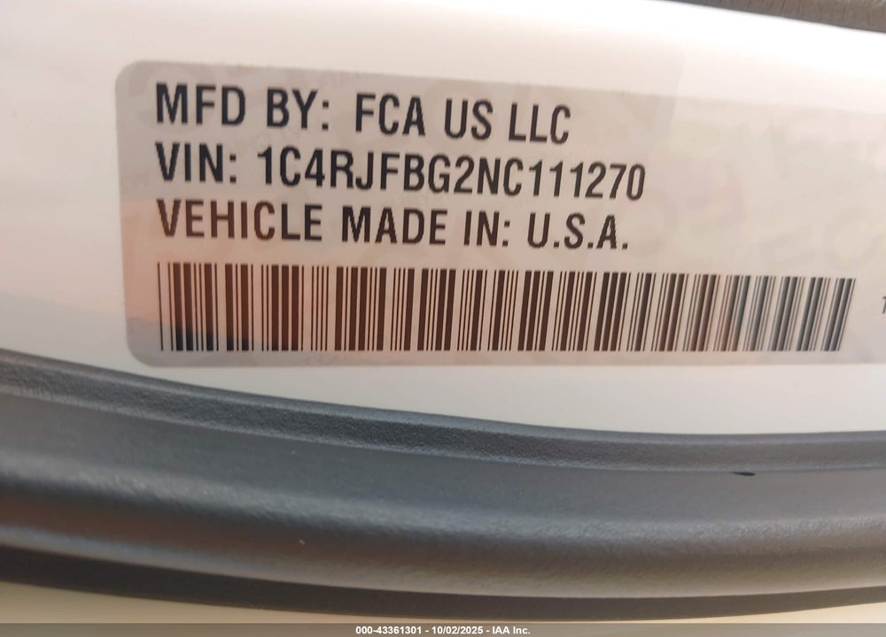 2022 JEEP GRAND CHEROKEE WK LIMITED 4X4 VIN: 1C4RJFBG2NC111270