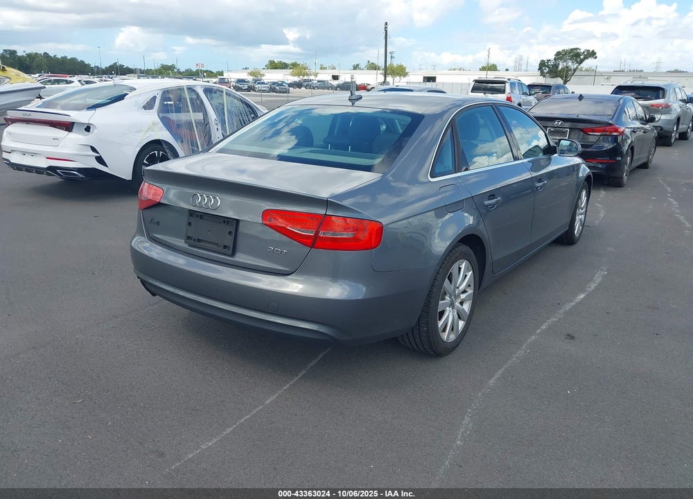 2013 AUDI A4 VIN: WAUAFAFL8DN031173