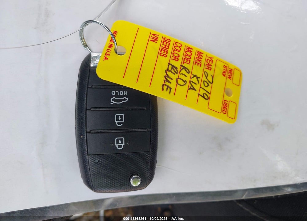 2019 KIA RIO S VIN: 3KPA24AB6KE217987