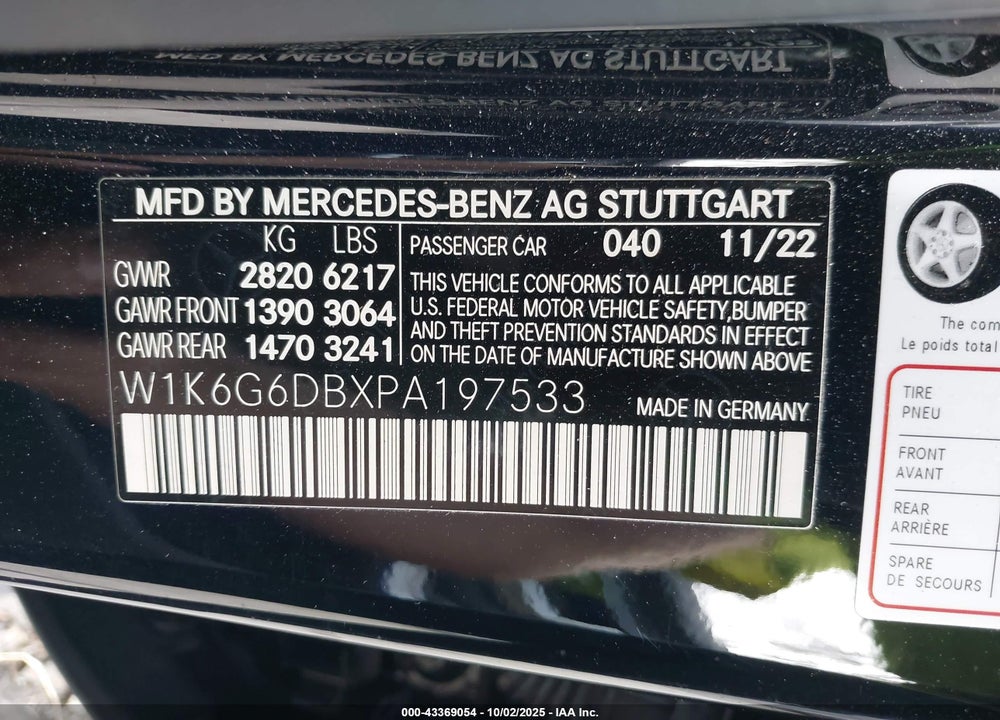 2023 MERCEDES-BENZ S 500 4MATIC VIN: W1K6G6DBXPA197533