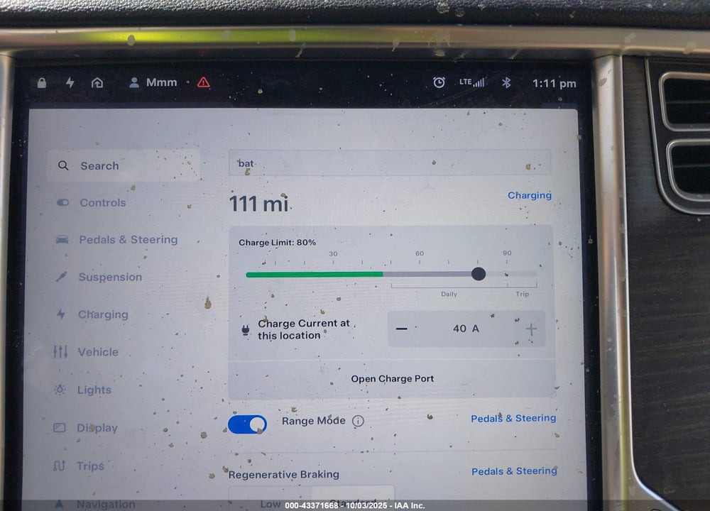 2014 TESLA MODEL S VIN: 5YJSA1H1XEFP40091