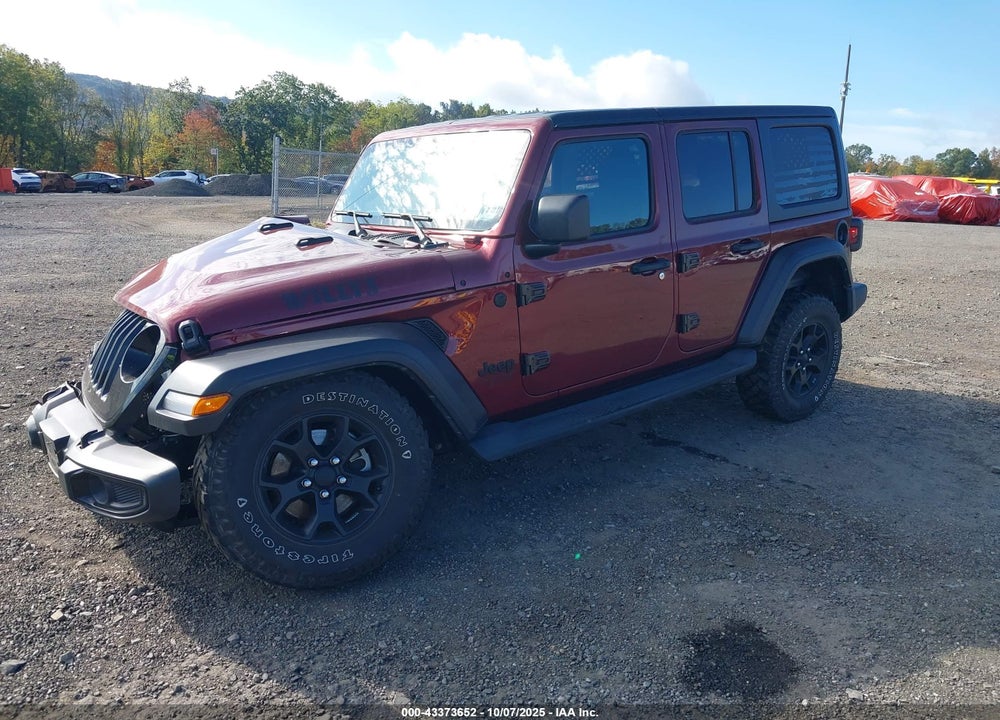 2022 JEEP WRANGLER UNLIMITED WILLYS 4X4 VIN: 1C4HJXDG4NW154537