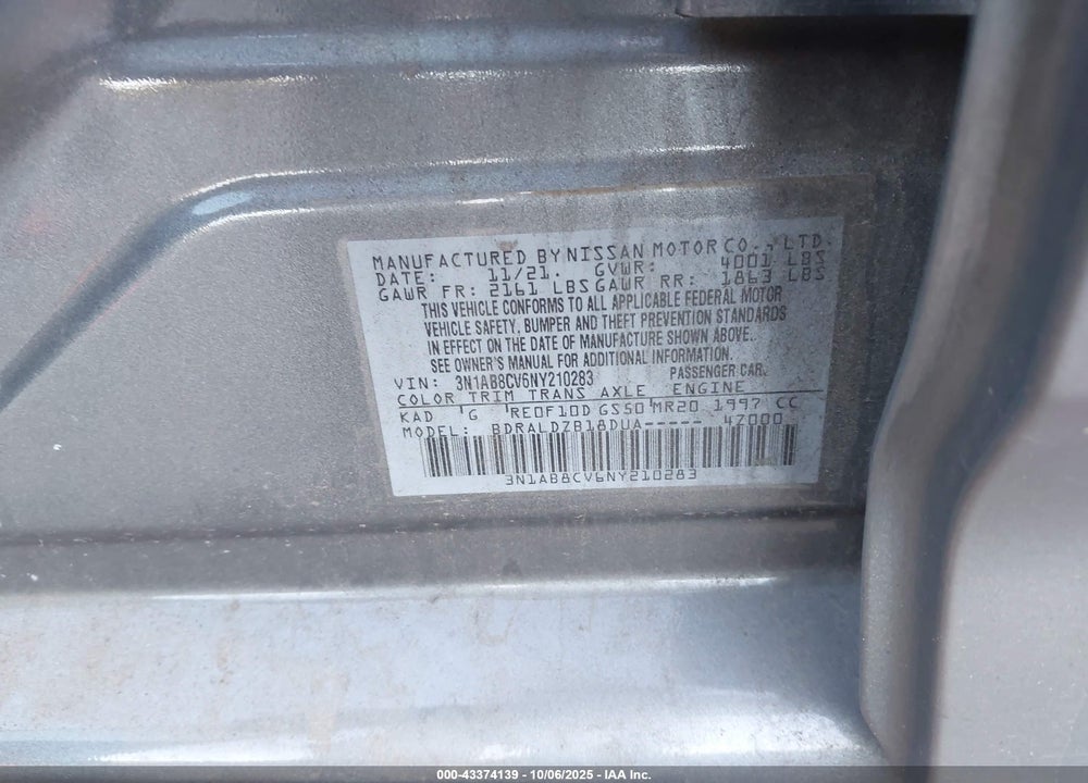 2022 NISSAN SENTRA SV XTRONIC CVT VIN: 3N1AB8CV6NY210283