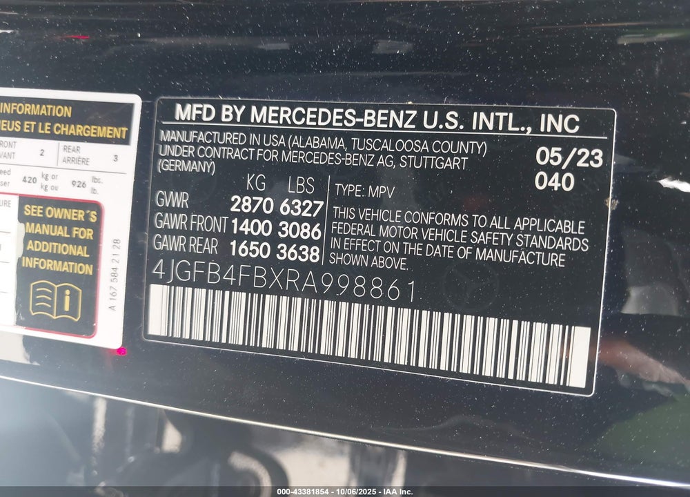 2024 MERCEDES-BENZ GLE 350 4MATIC VIN: 4JGFB4FBXRA998861
