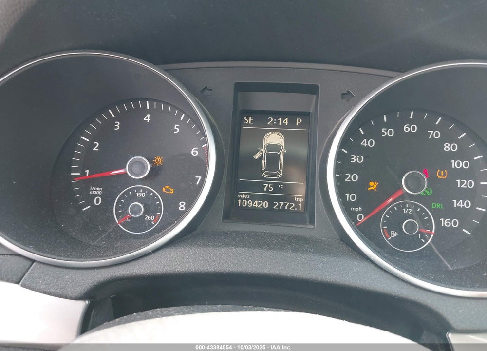 2012 VOLKSWAGEN GOLF 2.5L 4-DOOR VIN: WVWDB7AJ8CW242449