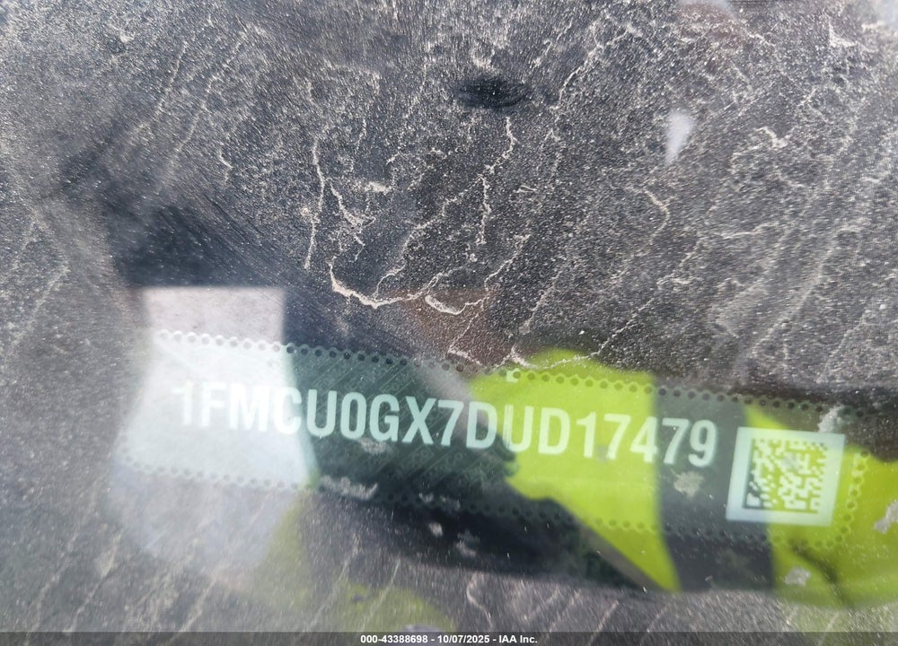 2013 FORD ESCAPE VIN: 1FMCU0GX7DUD17479