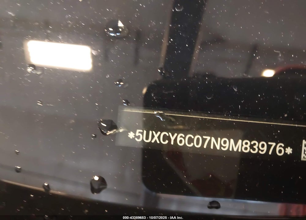2022 BMW X6 VIN: 5UXCY6C07N9M83976