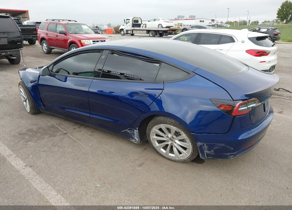 2022 TESLA MODEL 3 LONG RANGE DUAL MOTOR ALL-WHEEL DRIVE VIN: 5YJ3E1EB3NF186592