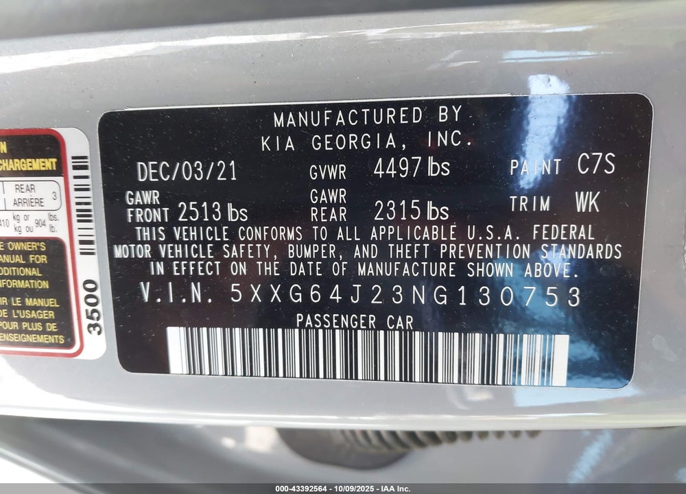 2022 KIA K5 GT LINE VIN: 5XXG64J23NG130753