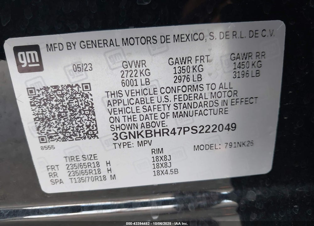 2023 CHEVROLET BLAZER AWD 2LT VIN: 3GNKBHR47PS222049