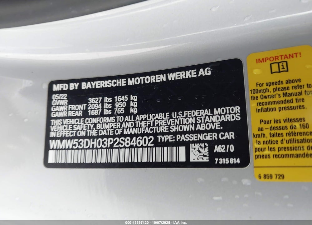 2023 MINI HARDTOP VIN: WMW53DH03P2S84602