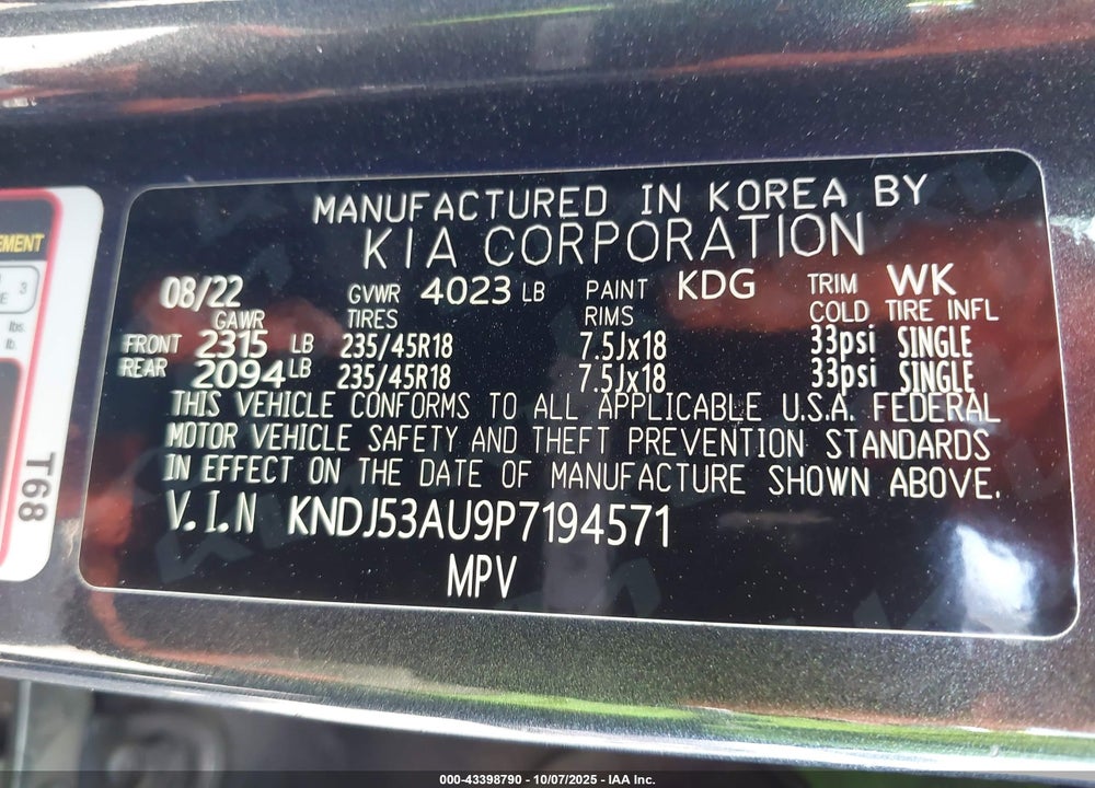 2023 KIA SOUL GT LINE VIN: KNDJ53AU9P7194571