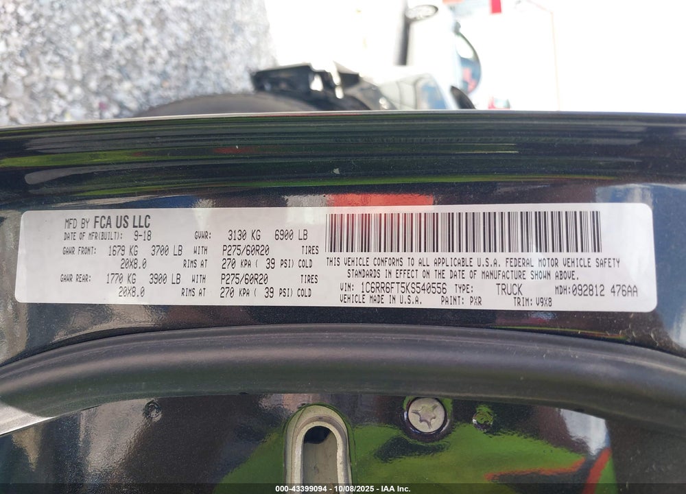 2019 RAM 1500 CLASSIC EXPRESS  4X2 6'4 BOX VIN: 1C6RR6FT5KS540556