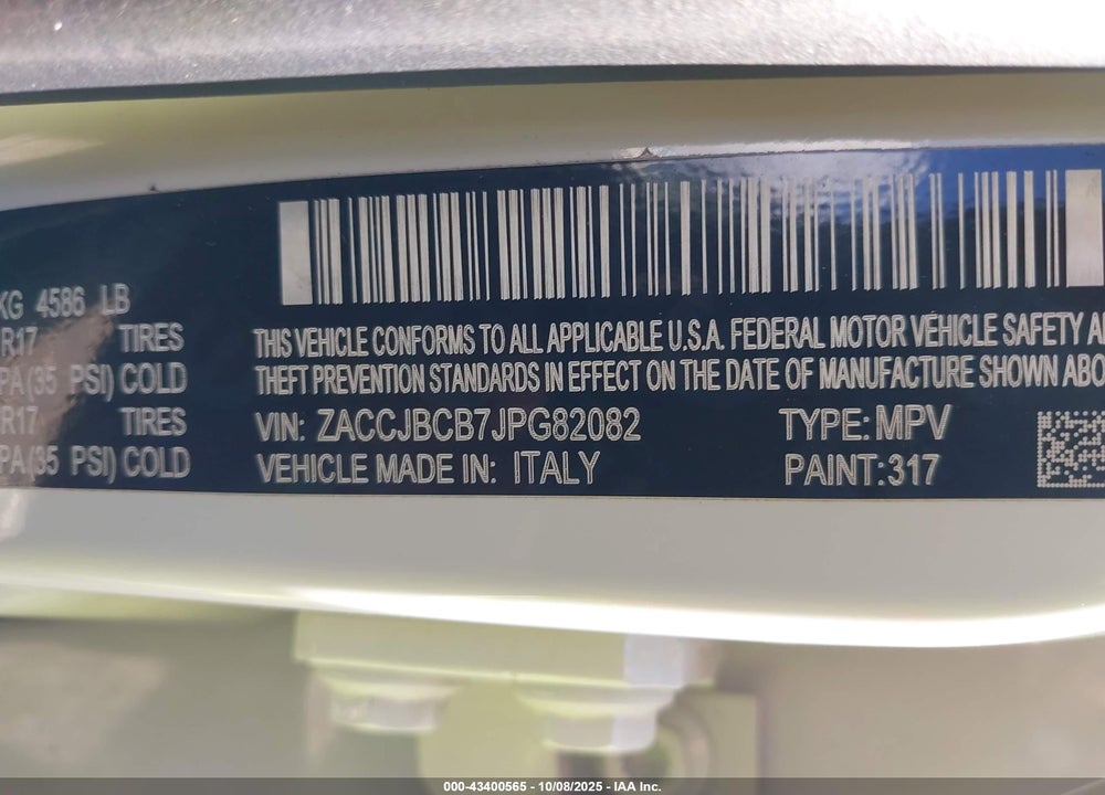 2018 JEEP RENEGADE TRAILHAWK 4X4 VIN: ZACCJBCB7JPG82082