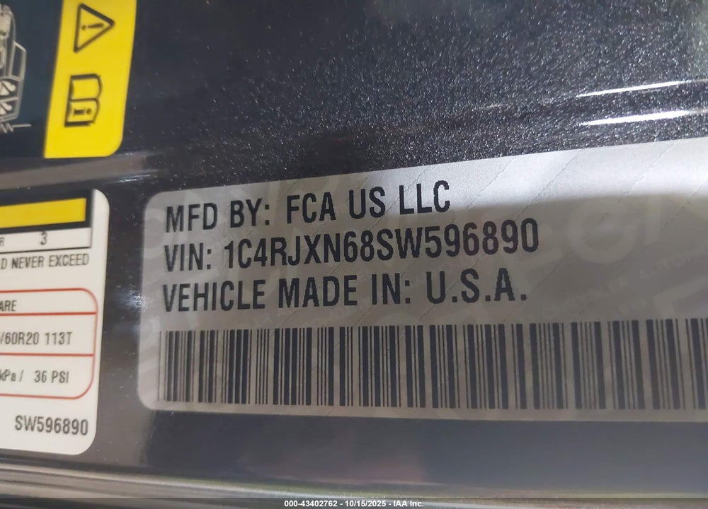 2025 JEEP WRANGLER / VIN: 1C4RJXN68SW596890