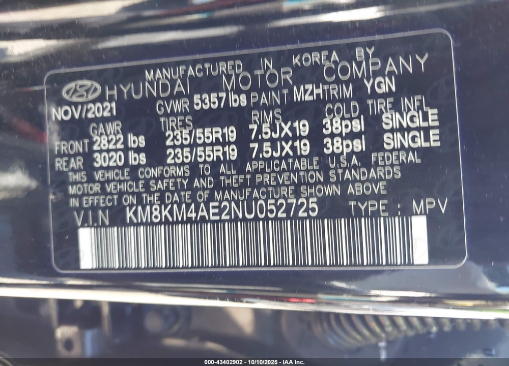 2022 HYUNDAI IONIQ 5 VIN: KM8KM4AE2NU052725