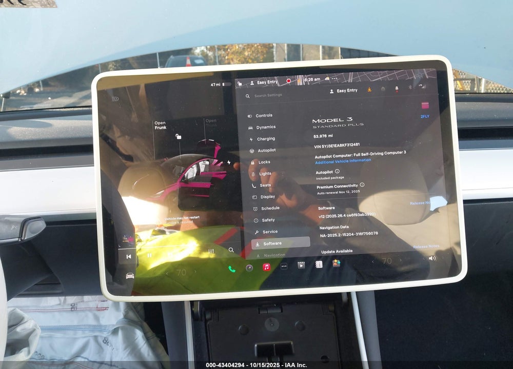 2019 TESLA MODEL 3 LONG RANGE/MID RANGE/STANDARD RANGE/STANDARD RANGE PLUS VIN: 5YJ3E1EA8KF312481