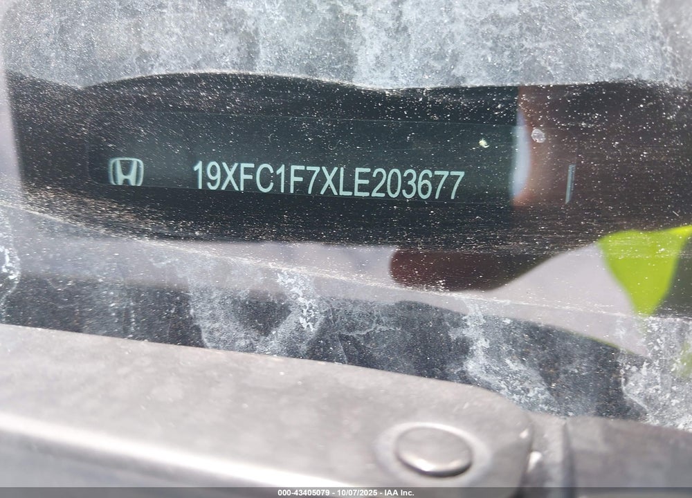 2020 HONDA CIVIC EX-L VIN: 19XFC1F7XLE203677