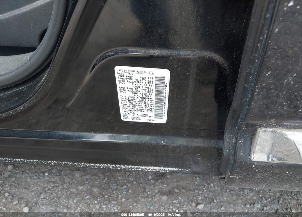 2011 NISSAN ROGUE VIN: JN8AS5MV2BW315176