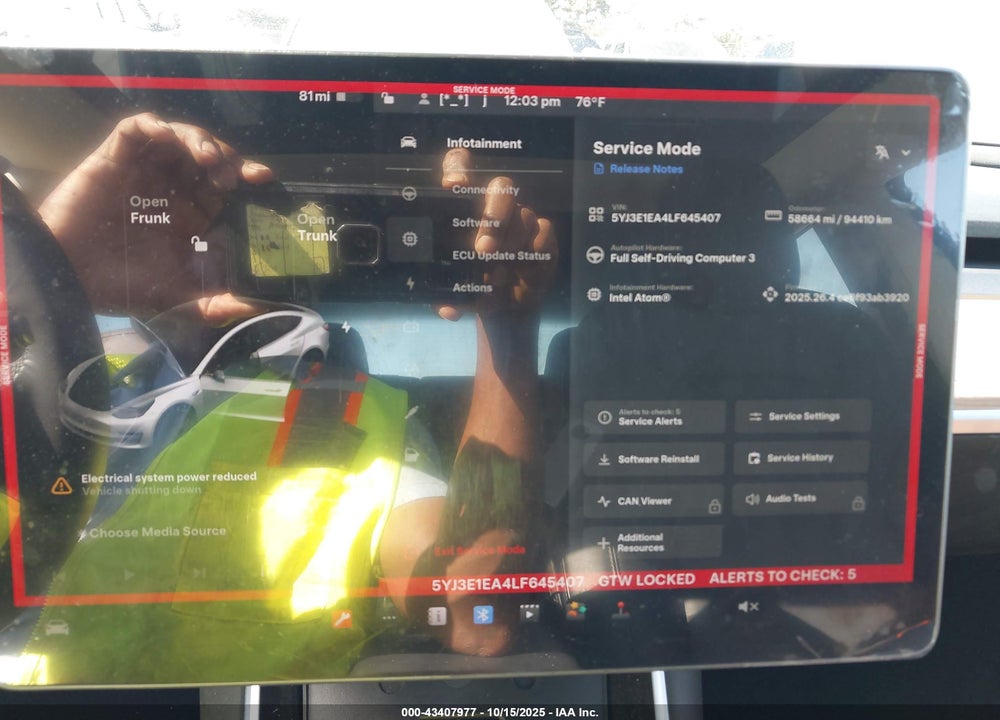 2020 TESLA MODEL 3 VIN: 5YJ3E1EA4LF645407