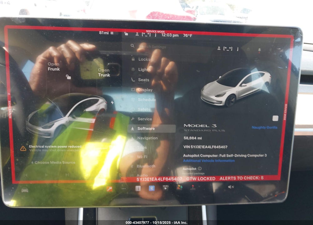 2020 TESLA MODEL 3 VIN: 5YJ3E1EA4LF645407