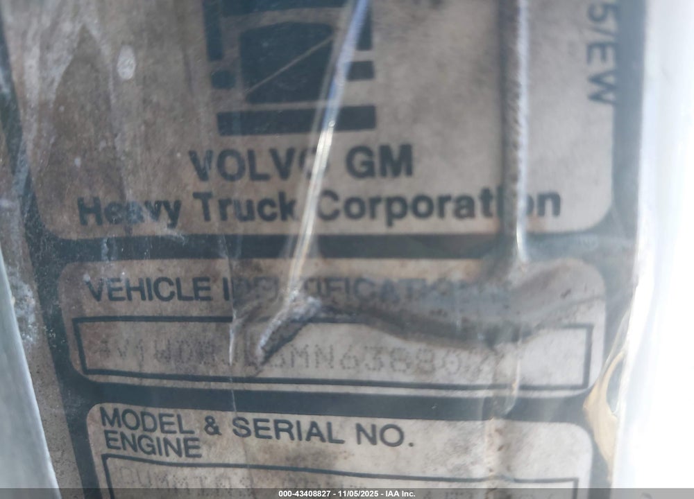 1991 WHITE/GMC AERO WIA VIN: 4V1WDBJE3MN638807