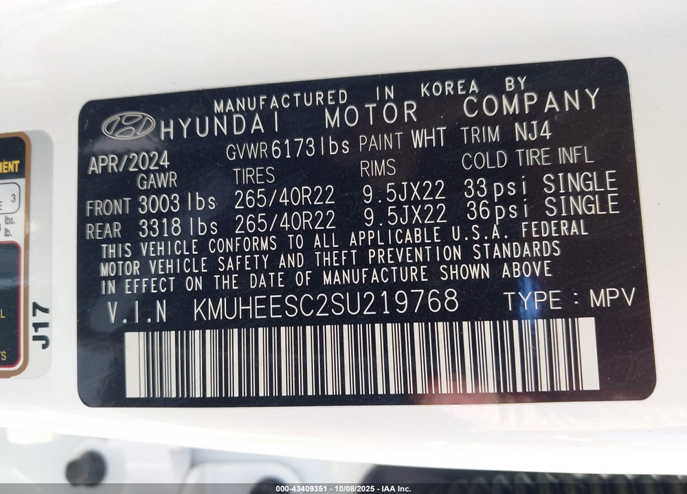 2025 GENESIS GV80 3.5T PRESTIGE AWD VIN: KMUHEESC2SU219768