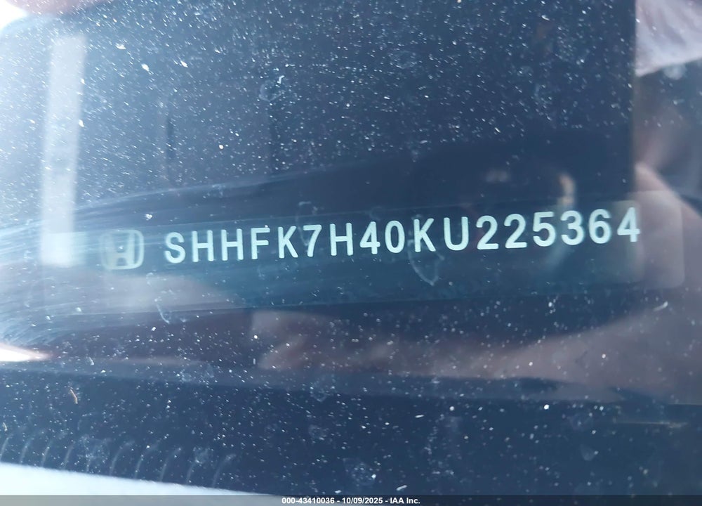 2019 HONDA CIVIC SPORT VIN: SHHFK7H40KU225364