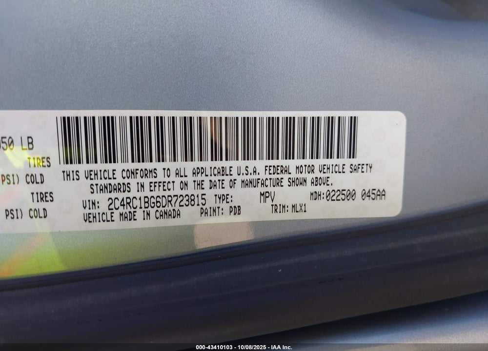 2013 CHRYSLER TOWN & COUNTRY TOURING VIN: 2C4RC1BG6DR723815