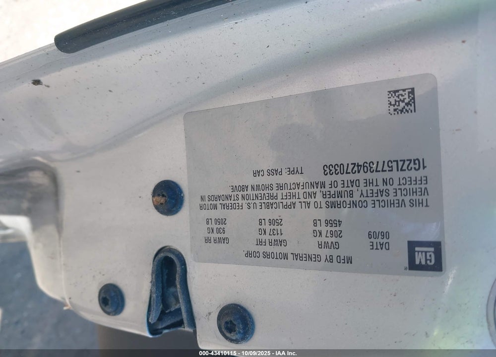 2009 PONTIAC G6 NEW VIN: 1G2ZL577394270333