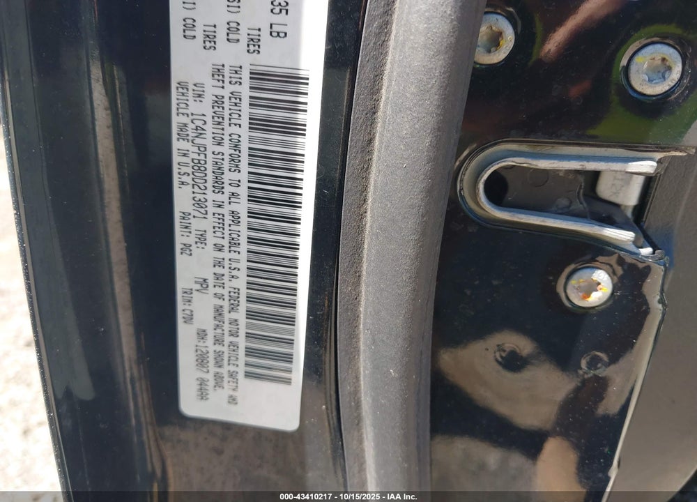 2013 JEEP PATRIOT LATITUDE VIN: 1C4NJPFB8DD213071
