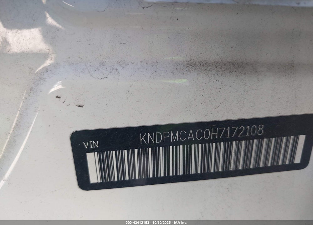 2017 KIA SPORTAGE LX VIN: KNDPMCAC0H7172108