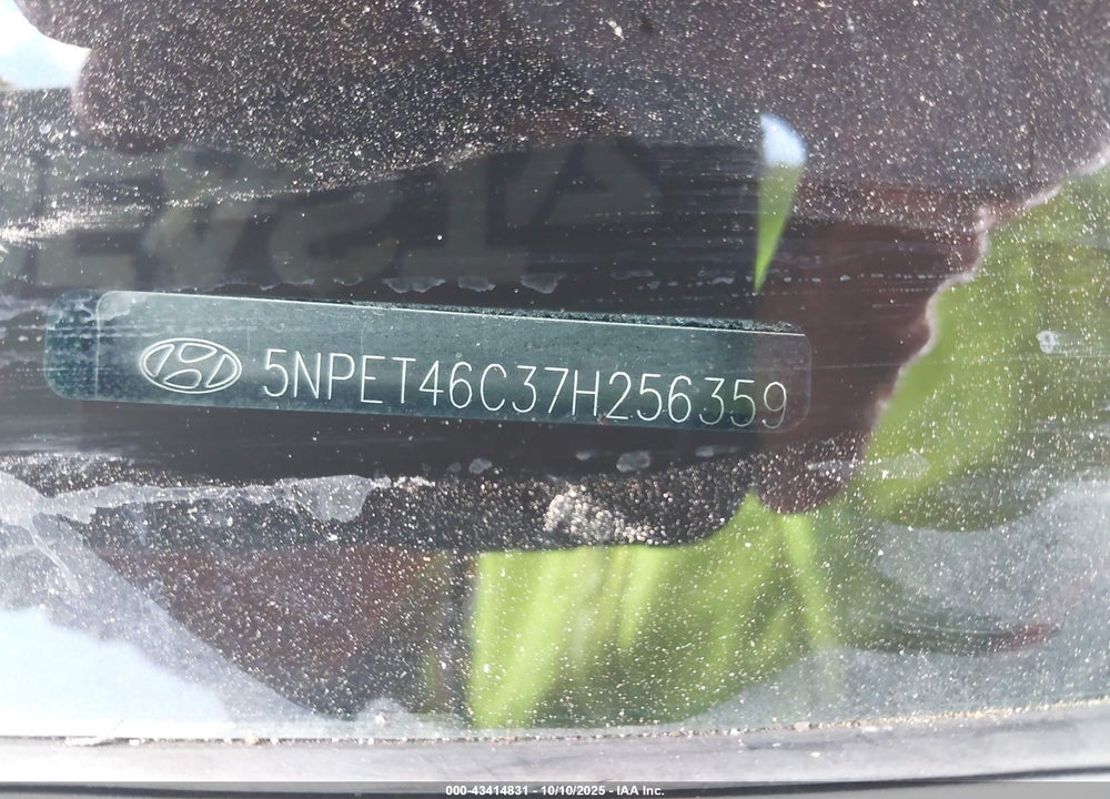 2007 HYUNDAI SONATA GLS VIN: 5NPET46C37H256359