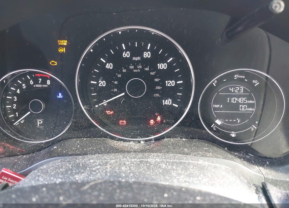 2016 HONDA HR-V VIN: 3CZRU6H59GM738914
