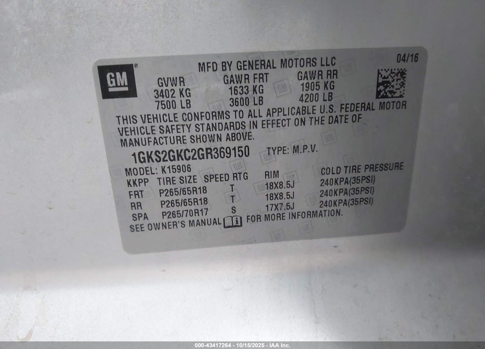 2016 GMC YUKON XL SLT VIN: 1GKS2GKC2GR369150