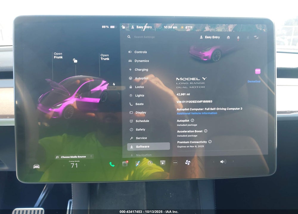2021 TESLA MODEL Y LONG RANGE DUAL MOTOR ALL-WHEEL DRIVE VIN: 5YJYGDEEXMF188883