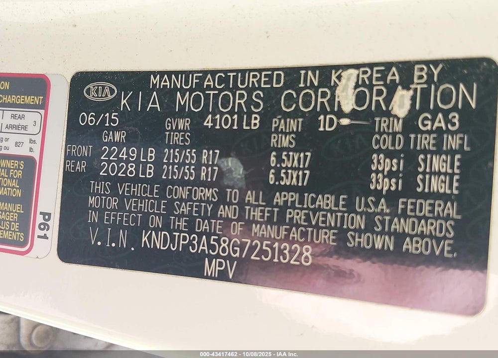 2016 KIA SOUL VIN: KNDJP3A58G7251328