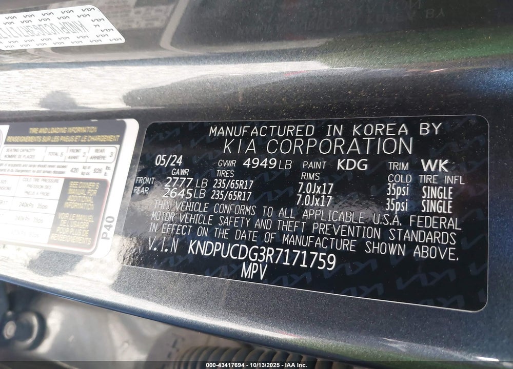 2024 KIA SPORTAGE HYBRID LX VIN: KNDPUCDG3R7171759