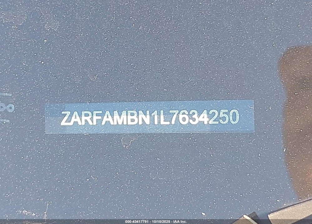 2020 ALFA ROMEO GIULIA TI RWD VIN: ZARFAMBN1L7634250