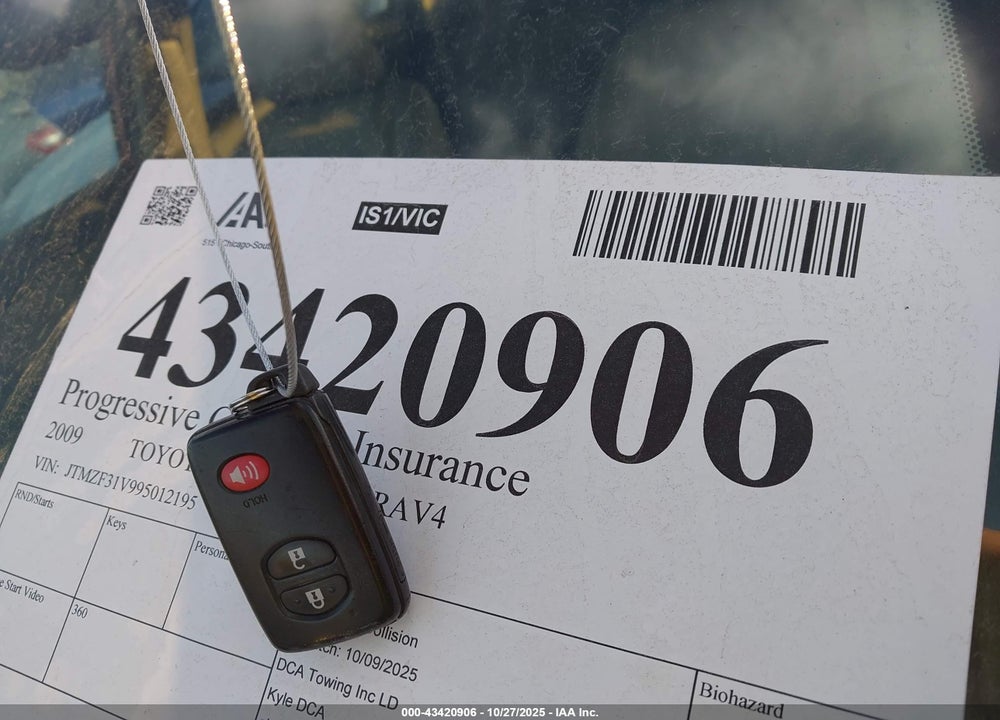 2009 TOYOTA RAV4 VIN: JTMZF31V995012195