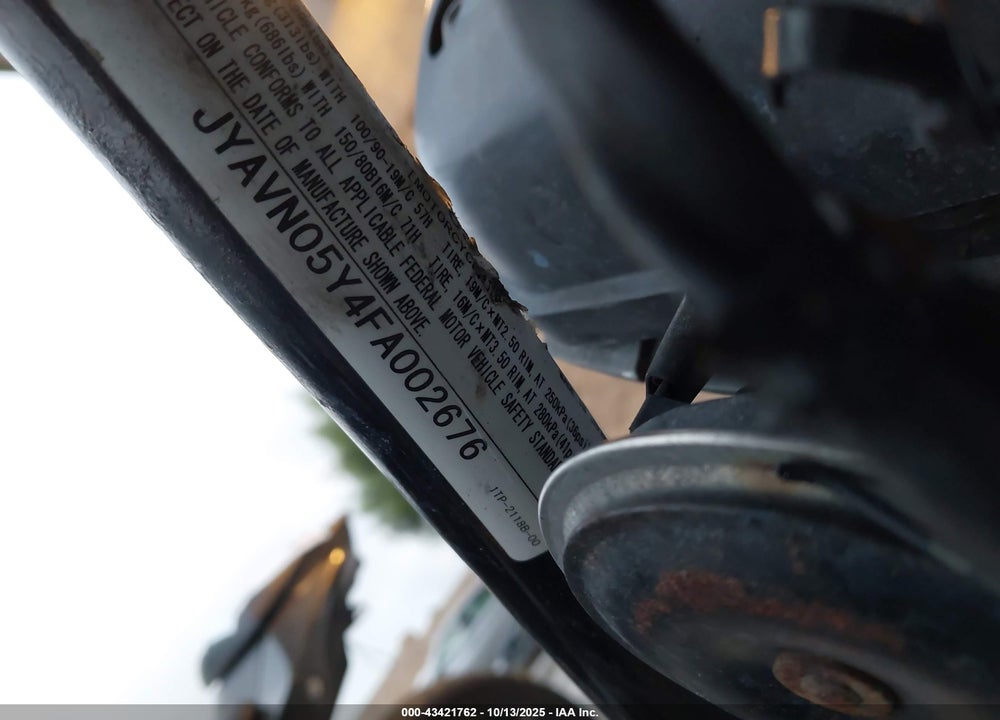 2015 YAMAHA XVS950 CU/CUC VIN: JYAVN05Y4FA002676