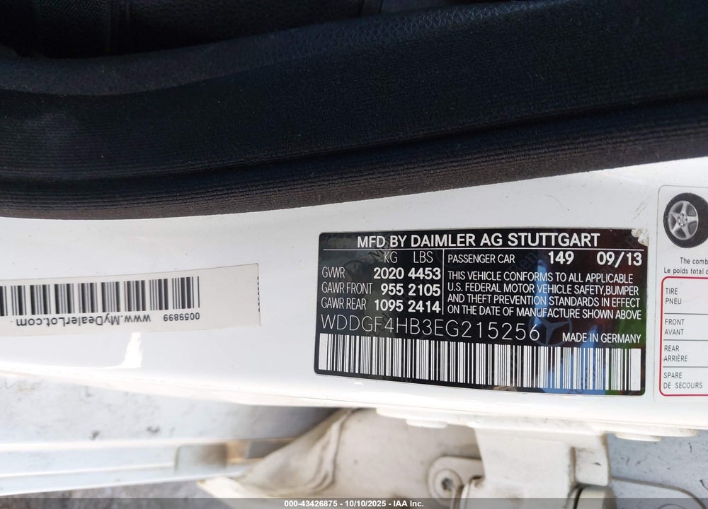 2014 MERCEDES-BENZ C 250 SPORT VIN: WDDGF4HB3EG215256