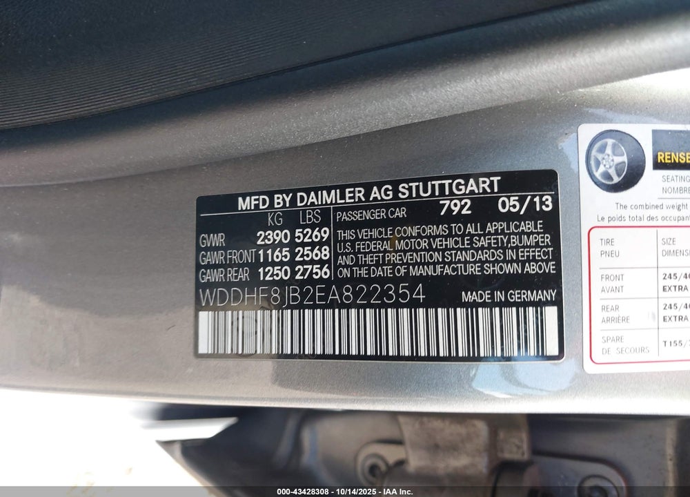 2014 MERCEDES-BENZ E 350 4MATIC VIN: WDDHF8JB2EA822354