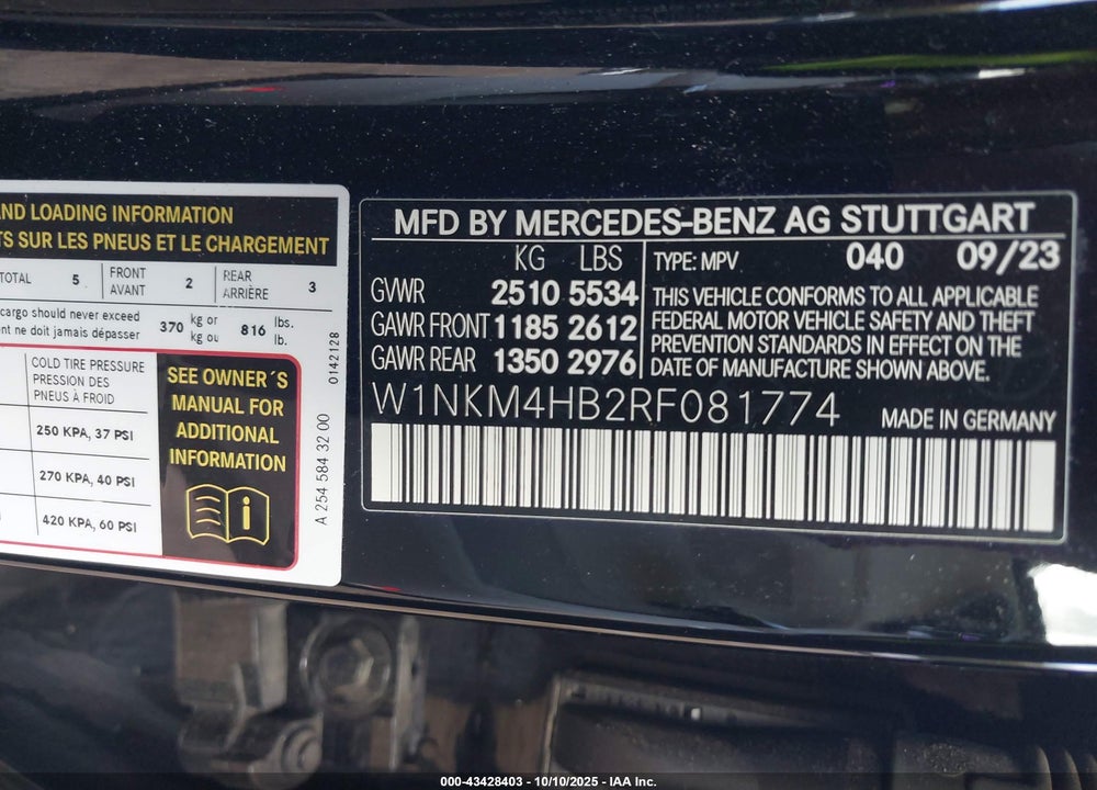 2024 MERCEDES-BENZ GLC CLASS VIN: W1NKM4HB2RF081774