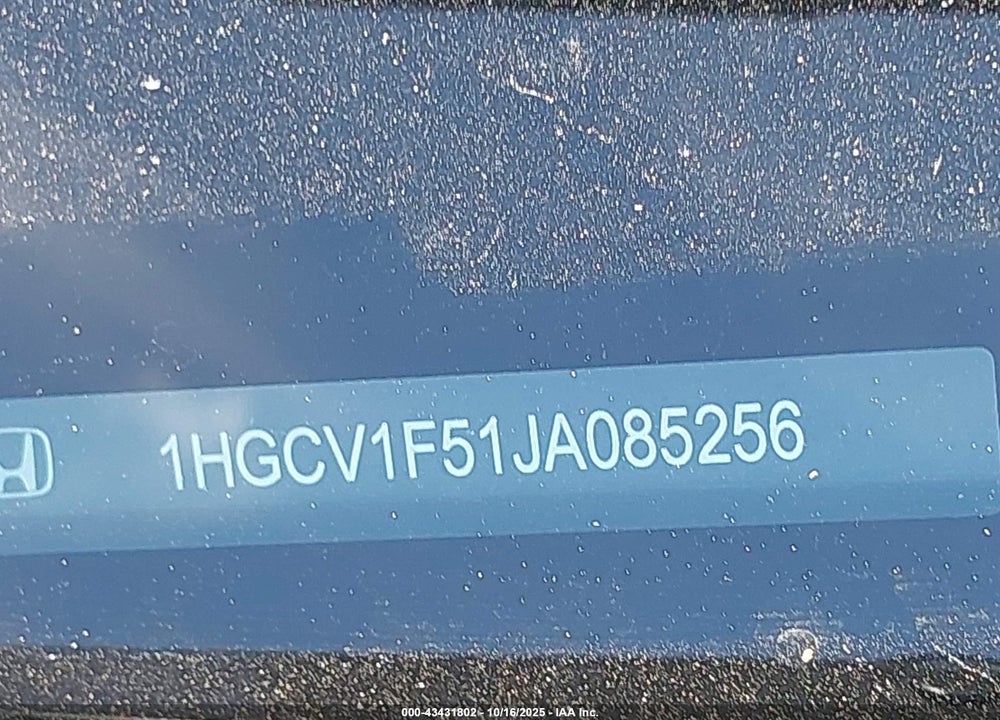 2018 HONDA ACCORD VIN: 1HGCV1F51JA085256