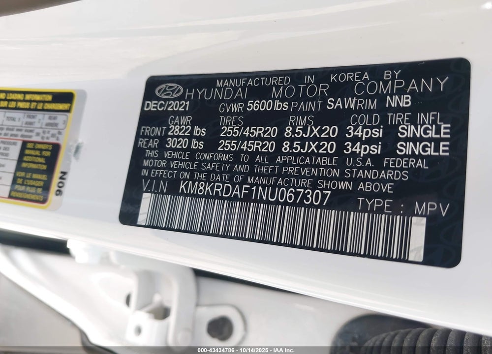 2022 HYUNDAI IONIQ 5 LIMITED VIN: KM8KRDAF1NU067307