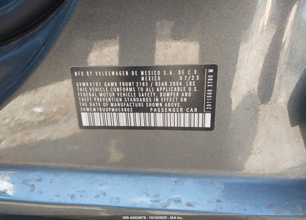 2023 VOLKSWAGEN JETTA 1.5T SE VIN: 3VWEM7BU0PM059802