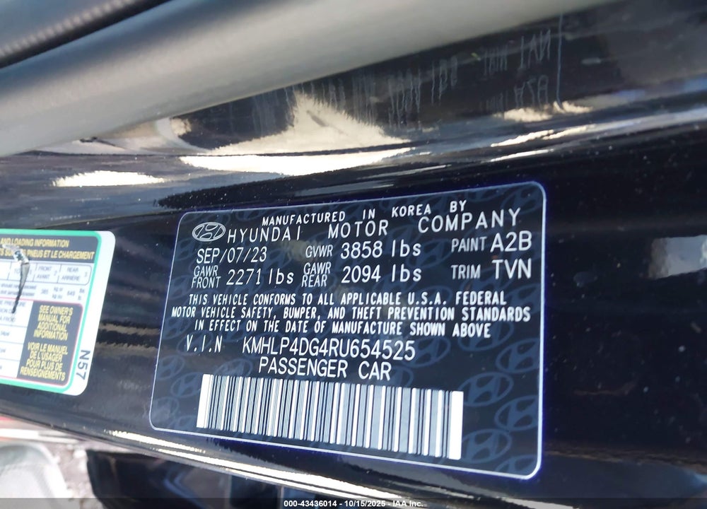 2024 HYUNDAI ELANTRA VIN: KMHLP4DG4RU654525