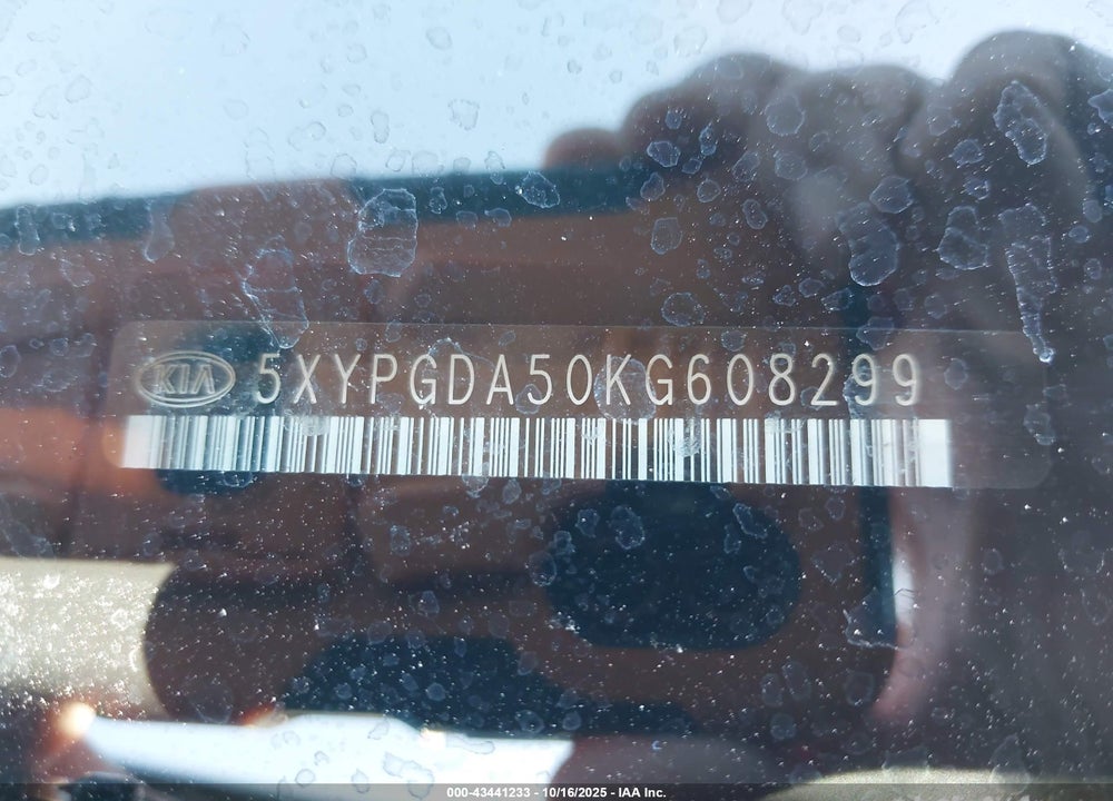 2019 KIA SORENTO VIN: 5XYPGDA50KG608299