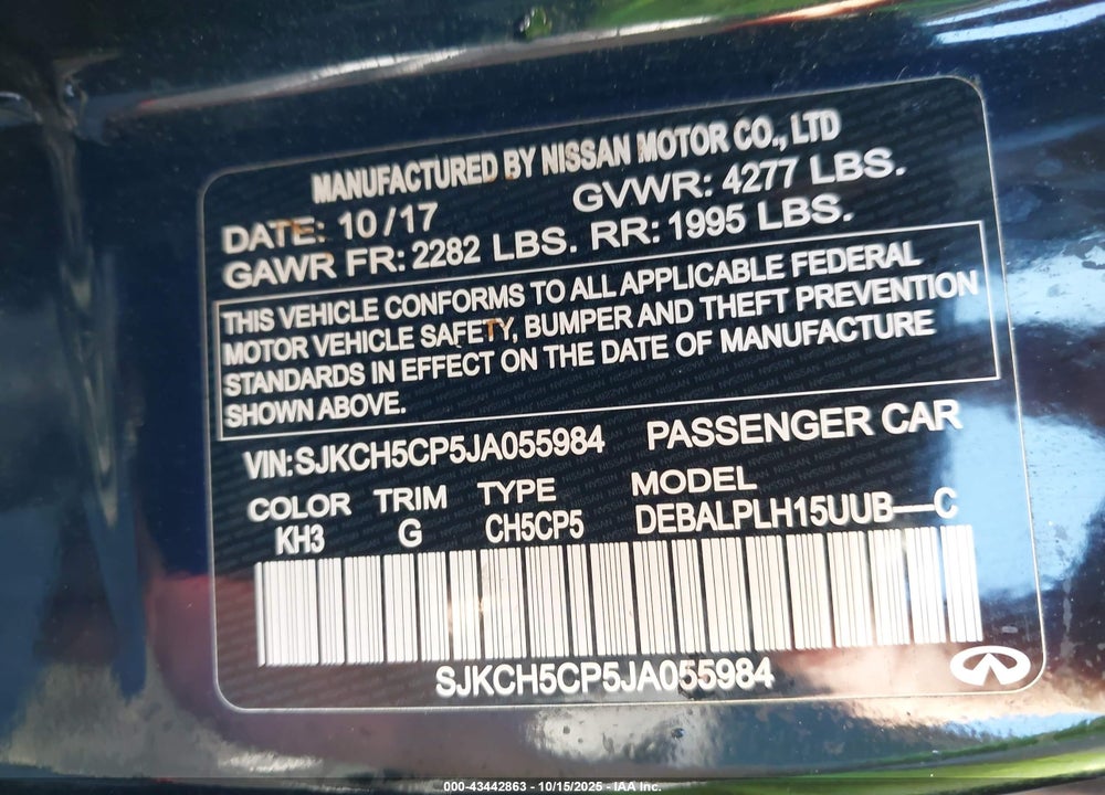 2018 INFINITI QX30 VIN: SJKCH5CP5JA055984